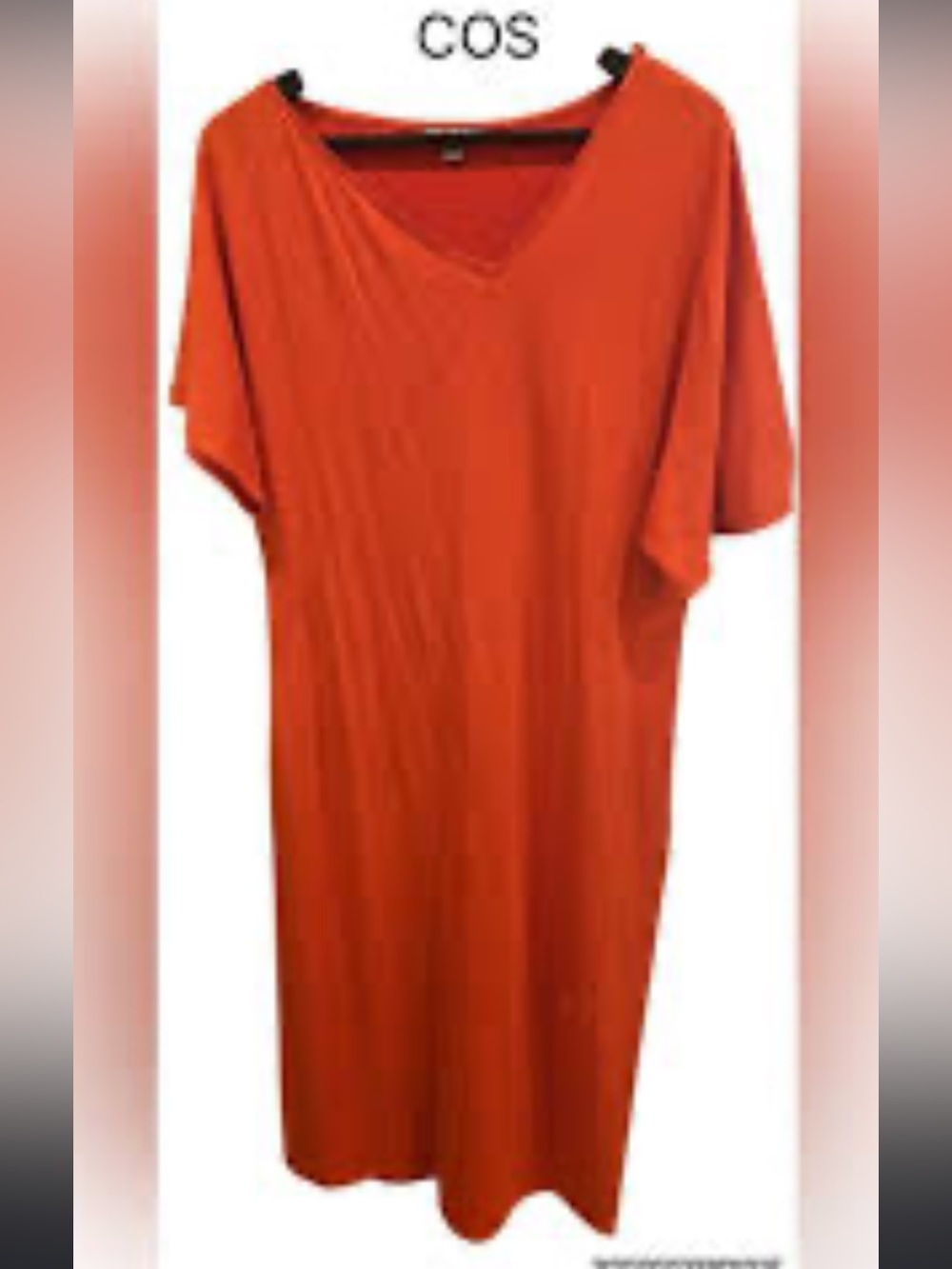 COS Women’s Orange Relaxed Asymmetrical V-Neck Midi
Dress Sz M EU 8/10 US NWOT